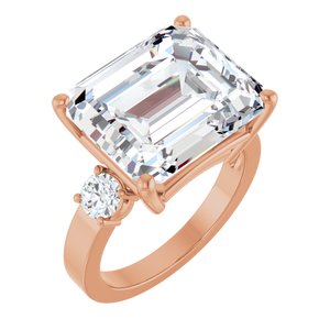 18K Rose Gold 14x12 mm Emerald Ring Mounting