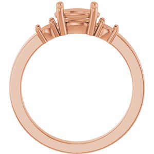 10K Rose Gold 7.5x5.5 mm Oval Ring Mounting – image 4