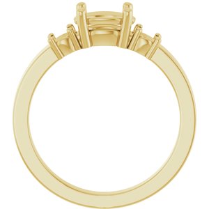 10K Yellow Gold 7.5x5.5 mm Oval Ring Mounting – image 4