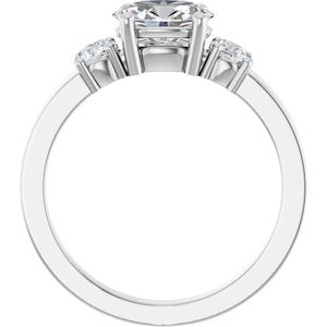 14K White Gold 7.5x5.5 mm Oval Ring Mounting – image 3