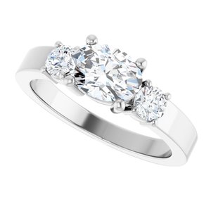 18K White Gold 7.5x5.5 mm Oval Ring Mounting – image 8