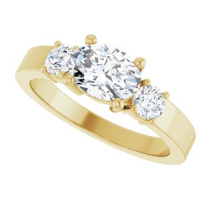 10K Yellow Gold 7.5x5.5 mm Oval Ring Mounting – image 8