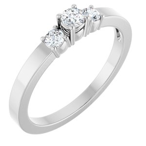 14K X1 White Gold 3 mm Round Ring Mounting