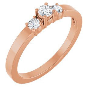 10K Rose Gold 3 mm Round Ring Mounting