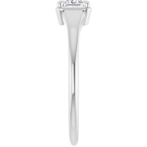 14K X1 White Gold 3.75x3.75 mm Square Ring Mounting – image 7