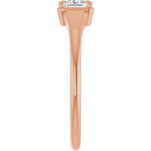 18K Rose Gold 3.75x3.75 mm Square Ring Mounting – image 7