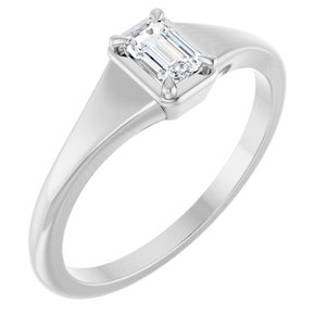 Continuum Sterling Silver 4.5x3 mm Emerald Ring Mounting