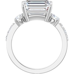 Continuum Sterling Silver 10x8 mm Emerald Ring Mounting – image 3
