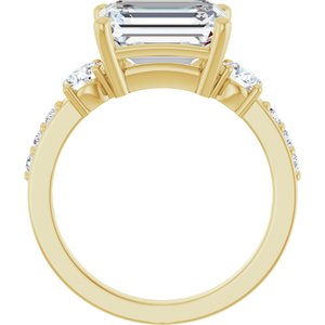 14K Yellow Gold 10x8 mm Emerald Ring Mounting – image 3
