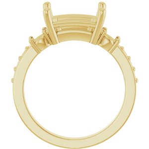 14K Yellow Gold 10x8 mm Emerald Ring Mounting – image 4