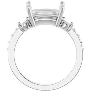 Continuum Sterling Silver 10x8 mm Emerald Ring Mounting – image 4