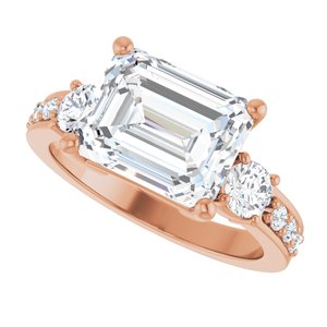 18K Rose Gold 10x8 mm Emerald Ring Mounting – image 8