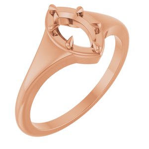 10K Rose Gold 8x4.5 mm Marquise Ring Mounting – image 2