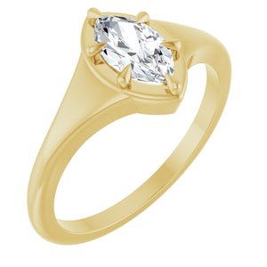 10K Yellow Gold 8x4.5 mm Marquise Ring Mounting