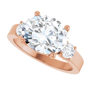 10K Rose Gold 11x9 mm Oval Ring Mounting – image 8