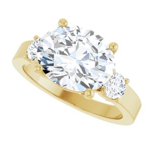 10K Yellow Gold 11x9 mm Oval Ring Mounting – image 8