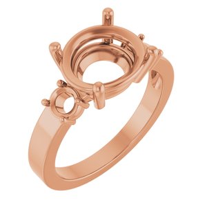 10K Rose Gold 11x9 mm Oval Ring Mounting – image 2