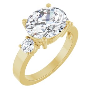 18K Yellow Gold 11x9 mm Oval Ring Mounting