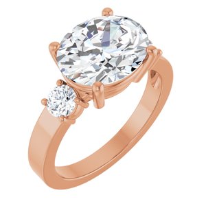14K Rose Gold 11x9 mm Oval Ring Mounting