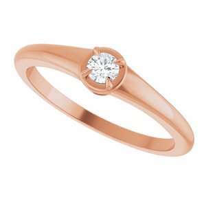10K Rose Gold 3 mm Round Ring Mounting – image 8