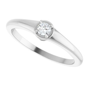 10K White Gold 3 mm Round Ring Mounting – image 8