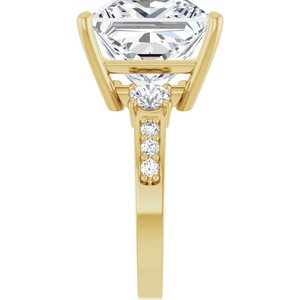 10K Yellow Gold 12x12 mm Square Ring Mounting – image 7