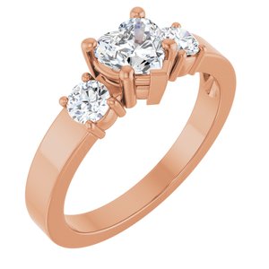 10K Rose Gold 5.5x5.5 mm Heart Ring Mounting