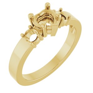 18K Yellow Gold 5.5x5.5 mm Heart Ring Mounting – image 2