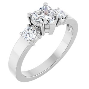Platinum 5.5x5.5 mm Heart Ring Mounting