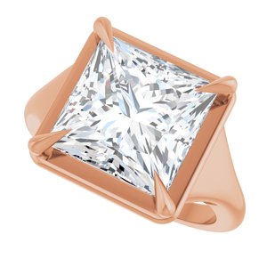 10K Rose Gold 10x10 mm Square Ring Mounting – image 8
