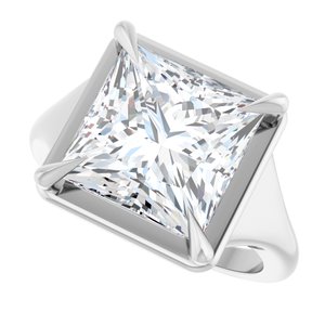 14K X1 White Gold 10x10 mm Square Ring Mounting – image 8