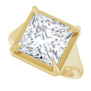 14K Yellow Gold 10x10 mm Square Ring Mounting – image 8