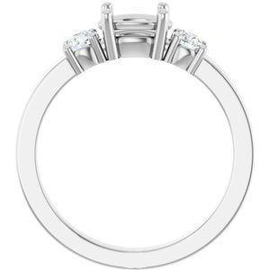 14K White Gold 7x5 mm Oval Ring Mounting – image 4