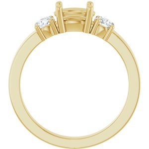 14K Yellow Gold 7x5 mm Oval Ring Mounting – image 4