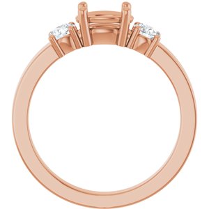 14K Rose Gold 7x5 mm Oval Ring Mounting – image 4