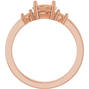 14K Rose Gold 7x5 mm Oval Ring Mounting – image 4