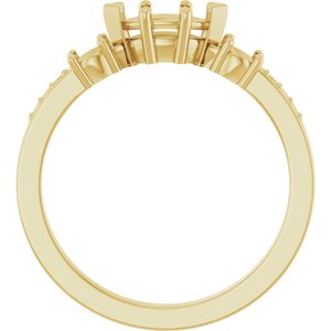 18K Yellow Gold 7x3.5 mm Marquise Ring Mounting – image 4