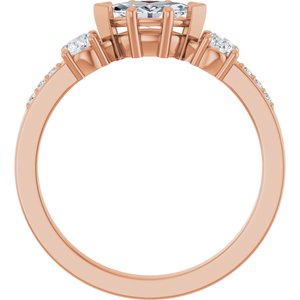 14K Rose Gold 7x3.5 mm Marquise Ring Mounting – image 3