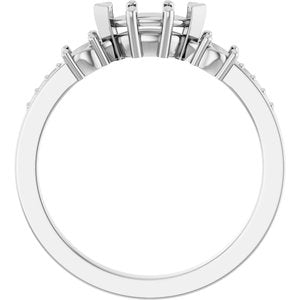 14K X1 White Gold 7x3.5 mm Marquise Ring Mounting – image 4