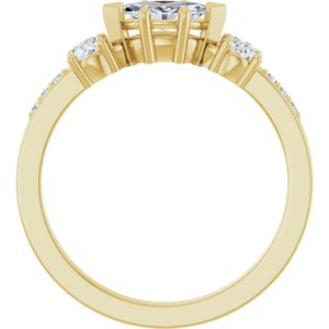 14K Yellow Gold 7x3.5 mm Marquise Ring Mounting – image 3