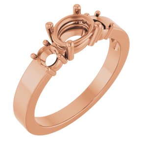 10K Rose Gold 7x5 mm Oval Ring Mounting – image 2