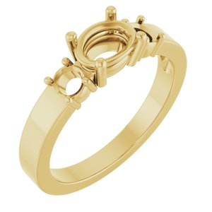 18K Yellow Gold 7x5 mm Oval Ring Mounting – image 2