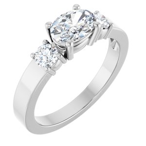 Sterling Silver 7x5 mm Oval Ring Mounting