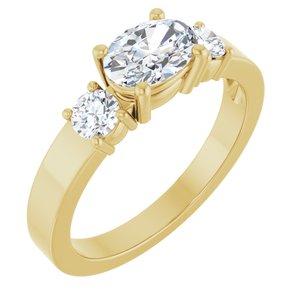 14K Yellow Gold 7x5 mm Oval Ring Mounting
