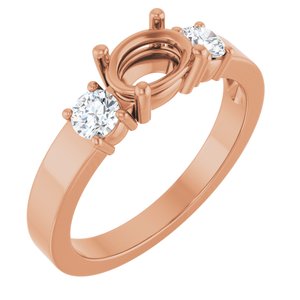 14K Rose Gold 7x5 mm Oval Ring Mounting – image 2
