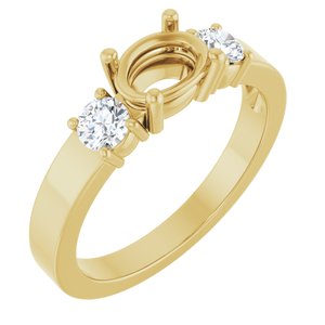 14K Yellow Gold 7x5 mm Oval Ring Mounting – image 2