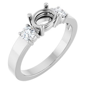 Platinum 7x5 mm Oval Ring Mounting – image 2