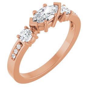 10K Rose Gold 7x3.5 mm Marquise Ring Mounting