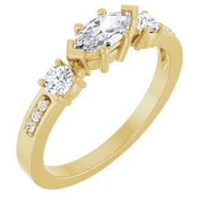 10K Yellow Gold 7x3.5 mm Marquise Ring Mounting