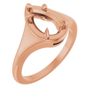 10K Rose Gold 10x6 mm Pear Ring Mounting – image 2